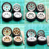 1/64 wheels,Front Small Rear Big for Muscle cars and Sports Cars,Series E HWP 4 Sets/pack,Eight Spokes,ABS Wheels with Rubber Ti