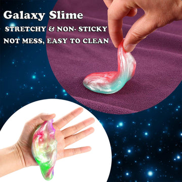 Galaxy Slime Party Favors, Mini Slime 30 Pack, Stretchy, Non-Sticky, Non-Mess Party Favor Slime For Girls And Boys Christmas Stocking Stuffers - Valentine Kids Slime, Classroom Reward