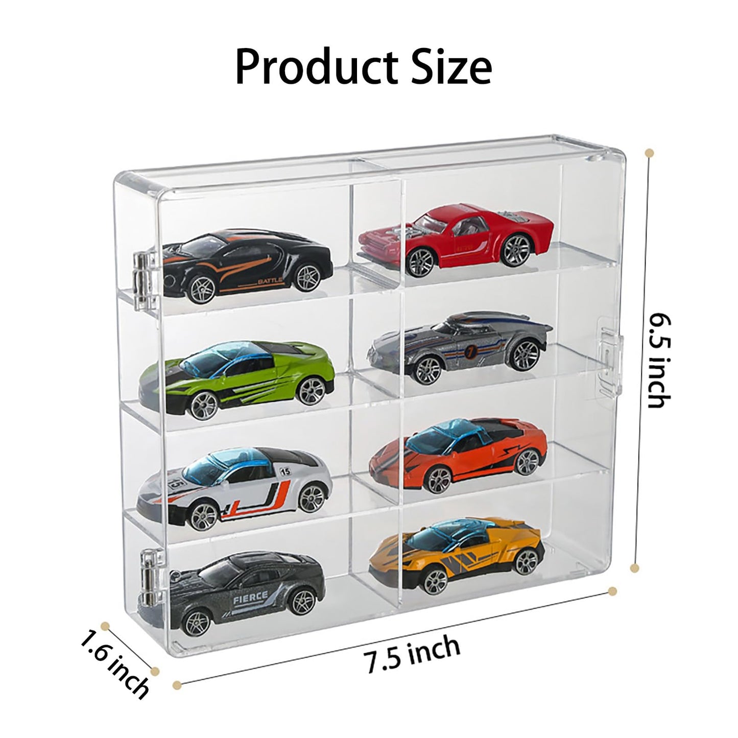 1/64 Scale Matchbox Wheels Toy Car Display Case Holds 32 Toy Cars Storage Organizer, Clear Display Box With Clear Snap-On Dust C