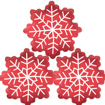 Hadckja Red Snow Balloons Christmas Balloons Snow Foil Balloons For Christmas-Themed Party Birthday Party Supplies Decorations P