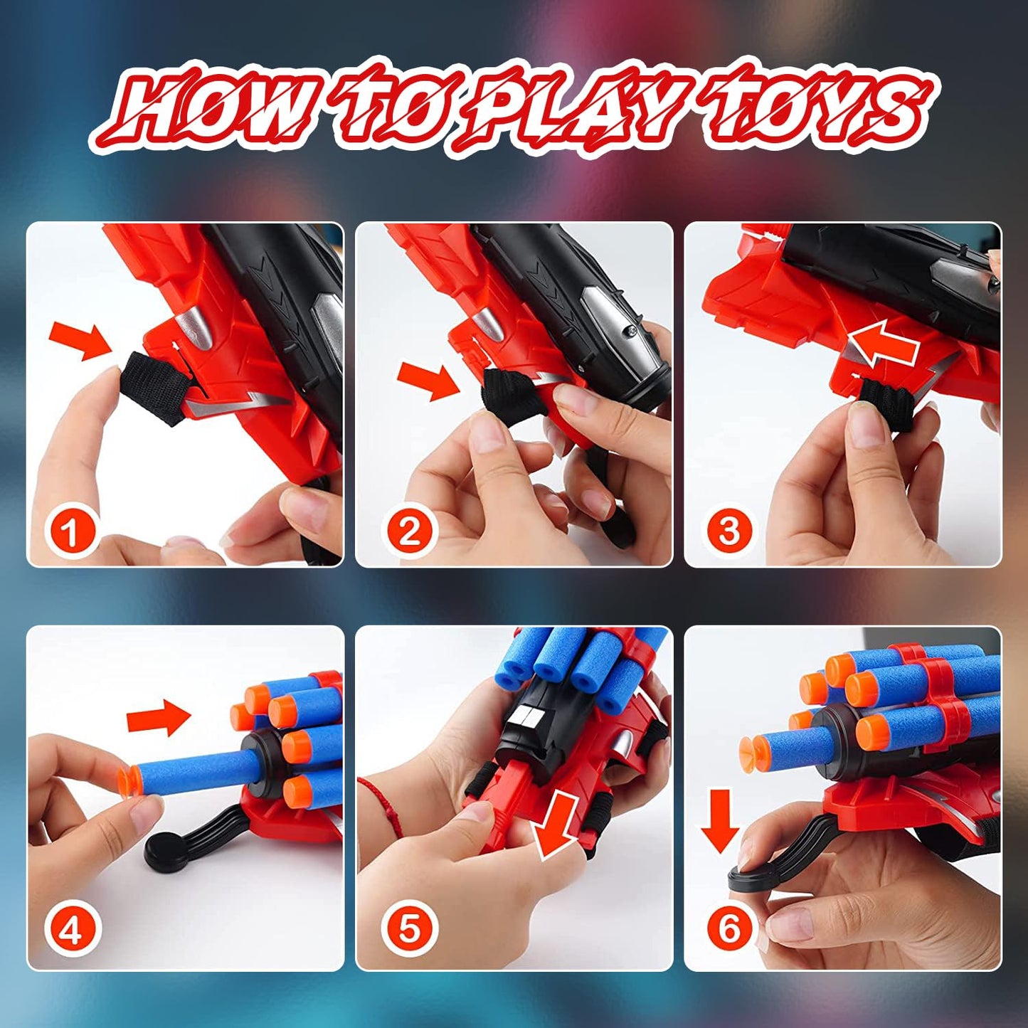 Wiifyly Spider Web Gloves Shooters Costume Toy For Kids Girl Boys Cosplay Launcher Action Figure (2)