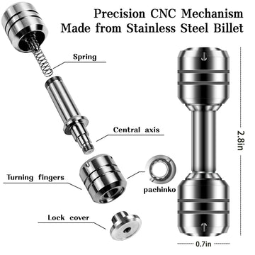 Fidget Toys Fingertip Dumbbell For Adults, 2 In 1 Edc Metal Fidget Spinners, Fidget Spinner For Anxiety Relief Autism Therapy, A