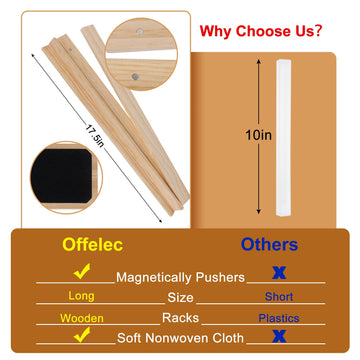 Offelec Wooden Mahjong Racks - Set of 4 Trays, Premium Holders for Mahjong, Mexican Train, Dominoes, Model TH8037-5