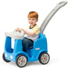 Simplay3 Roll and Stroll Toddler Push Car, Large Blue Plastic Ride-On with Seatbelt for Ages 1.5-4 Years