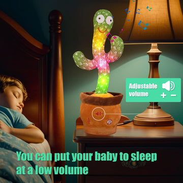 Milegi Volume Adjustable Dancing Talking Cactus, Children'S Song Cactus Baby Toy Dancing Cactus Mimicking Toys, Talking Cactus T