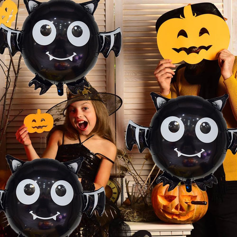 Hadckja Bat Balloons Cute Bat Halloween Balloons Bat Foil Balloons For Bat-Themed Party Supplies Decorations Halloween Party Dec