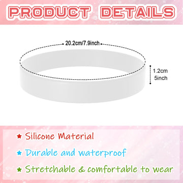 Bouiexye 60 Pieces Rubber Bracelets White Sports Band Unisex For Sports Teams Party Games Fashion Decorations