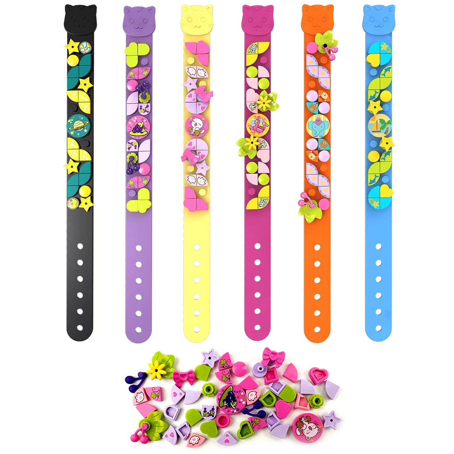 Sienon Dots Bracelets 6Pcs Kids Building Block Bracelets, Diy Creative Craft Project Bracelet Making Kit For Kids Friendship Bracelets, Dots Construction Toys For Boys Girls Birthday Christmas Party