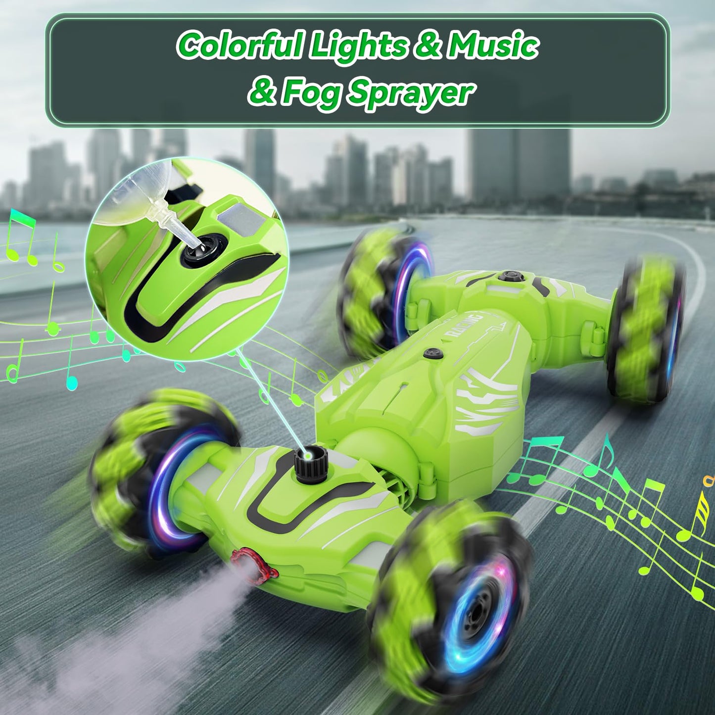 Dysaim Gesture RC Car, Toys for Boys 6-12 Year Old, 4WD Remote Control Car 360 Rotate Transform Drift RC Cars with Lights Music