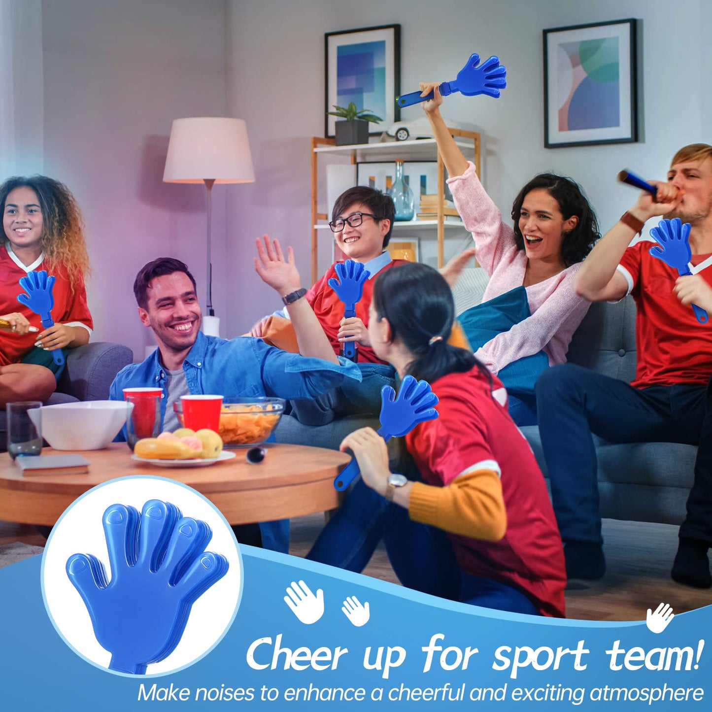Zcysrlqin 24 Pcs Royal Blue Hand Clappers 7.5 Inch Clappers Noisemakers Noise Makers Party Favors Plastic Clapper Sporting Event