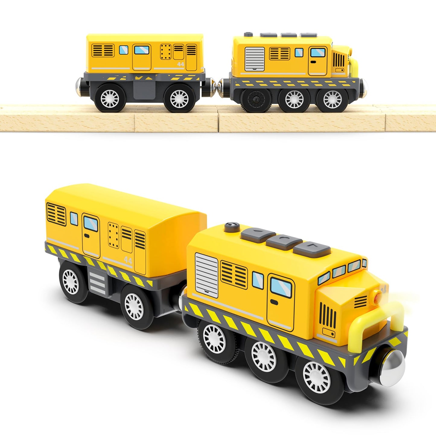Battery Trains For Wooden Tracks, Motorized Locomotive Train For Kids Electric Train Accessories, Toy Train Set With Magnetic Trains Compatible With Thomas, Brio, Chuggington, Melissa & Doug