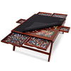 Jumbl Wooden Jigsaw Puzzle Board Rack, 1500-Piece, 27” x 35”, Brown, 6 Storage Drawers, Reinforced Hardwood, Model JUMPUZRK