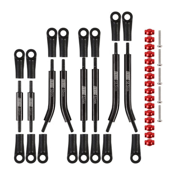 INJORA High Clearance 4 Links Set Stainless Steel Links Set for SCX24 C10 JLU Bronco Axial 1/24 RC Crawler Car Upgrade Parts(Bla