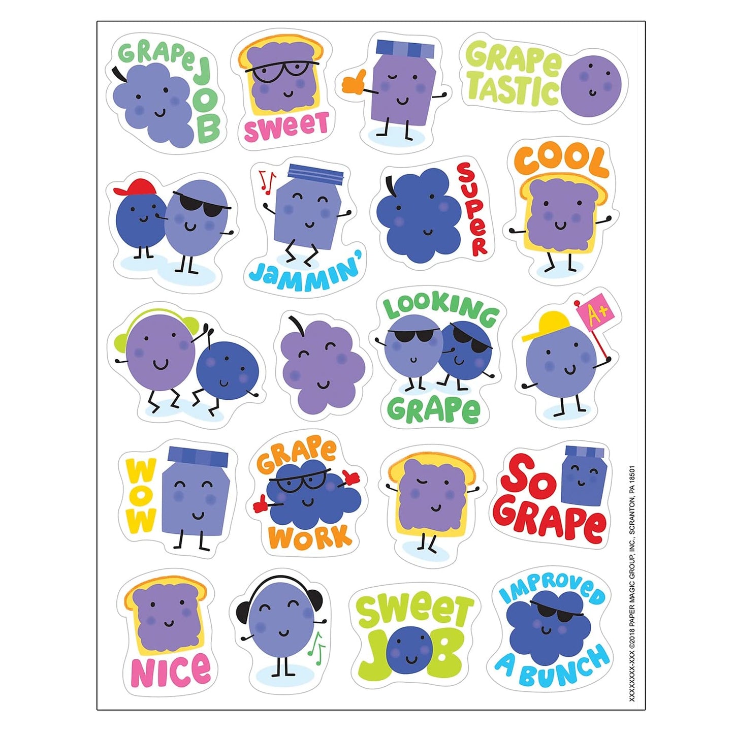 Grape Scented Stickers, 80 Per Pack, 6 Packs