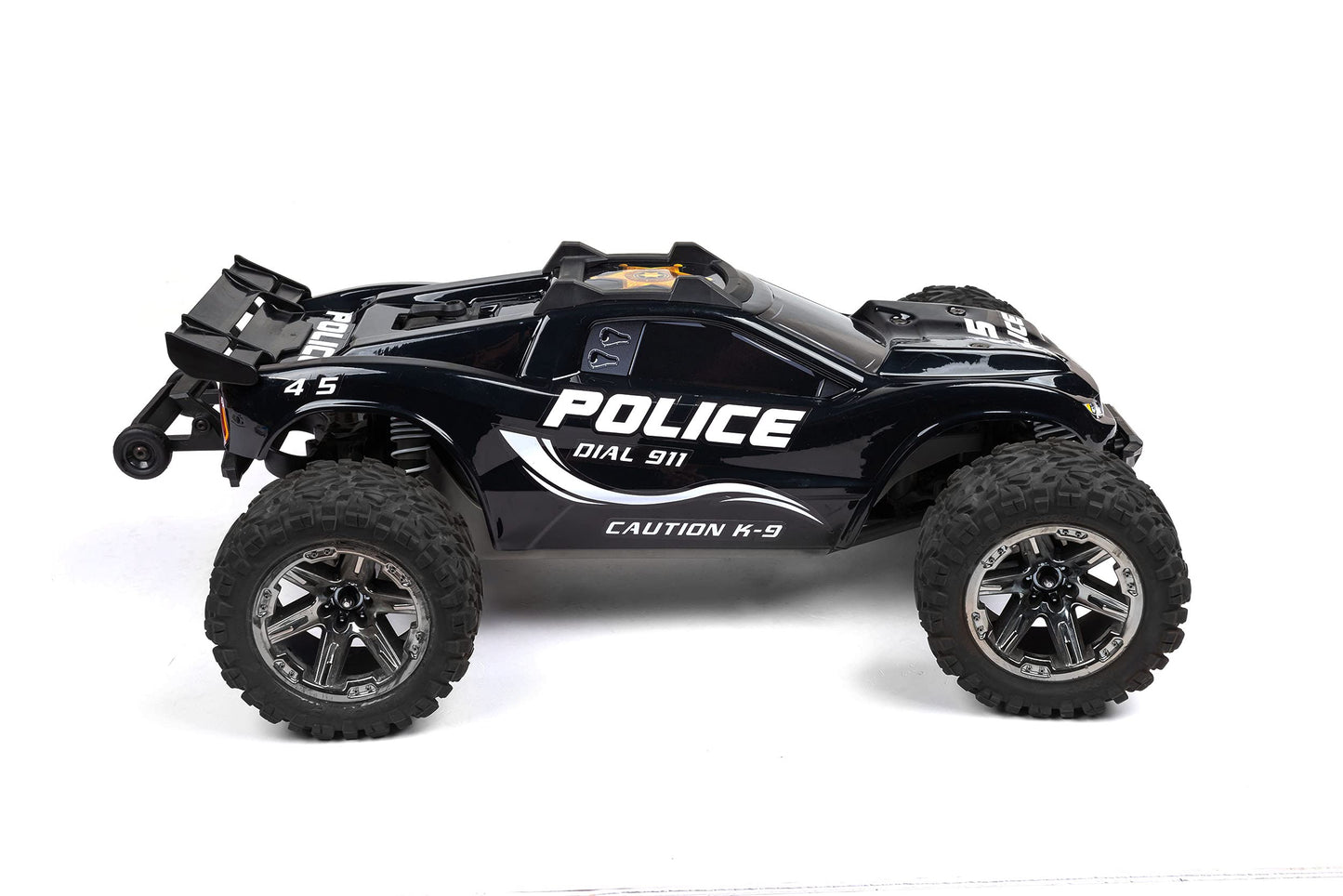 SummitLink Police Style Body for Rustler 4X4 RC Car - Black, Plastic, Model Rustler4X4PoliceB1