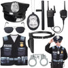 Kyson 8Pcs Police Costume Kit For Boys Police Officer Cop Dress Up Accessories Halloween Career Day (Black)