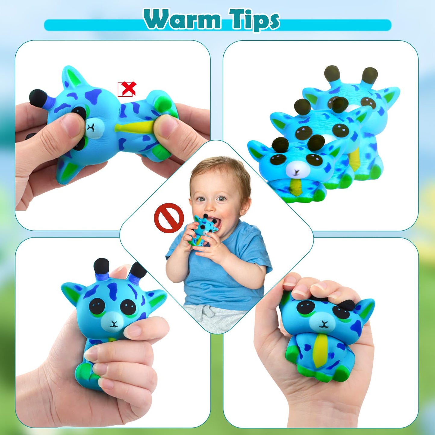 Pokonboy Jumbo Squishies Slow Rising, 8 Pack Animal Squishy Toys Cream Scented Squishies Pack Stress Relief Super Soft Squeeze Kawaii Cute Squishy Slow Rising For Kids