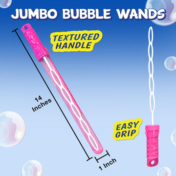 Maxx Bubbles 24 Pack 14.6' Big Bubble Wands For Summer Toy, Outdoor/Indoor Activity Use, Party Favor Supplies For Kids, 2 Dozen