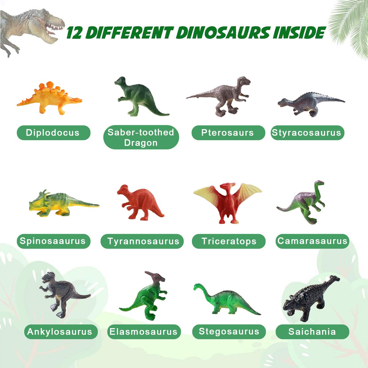 Bigear Dinosaur Eggs Excavation Dig Kit - Dinosaur Toys For Kids - Break Open 12 Dinosaur Eggs And Discover 12 Cute Dinosaurs - Archaeology Preschool Science Stem Crafts Birthday Gifts For Boys Girls