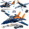 Hogokids 3 In 1 Fighter Jet Plane Building Sets, Military Propeller Aircraft Gunship Building Toys With Vehicle/Rocket Launcher/Speedboat Model Toys, Birthday Gift For Kids, Boys And Girls 10+, 738Pcs