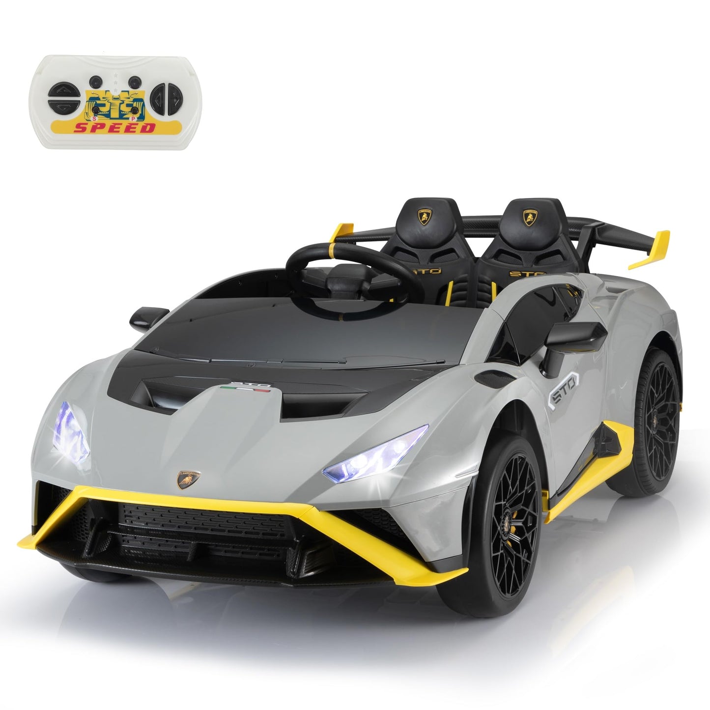 Tobbi Kids Ride On 24V Licensed Lamborghini Sto Electric Car For Kids 3-8 Battery Powered Ride On Toys Lambo Sports Car With Rem