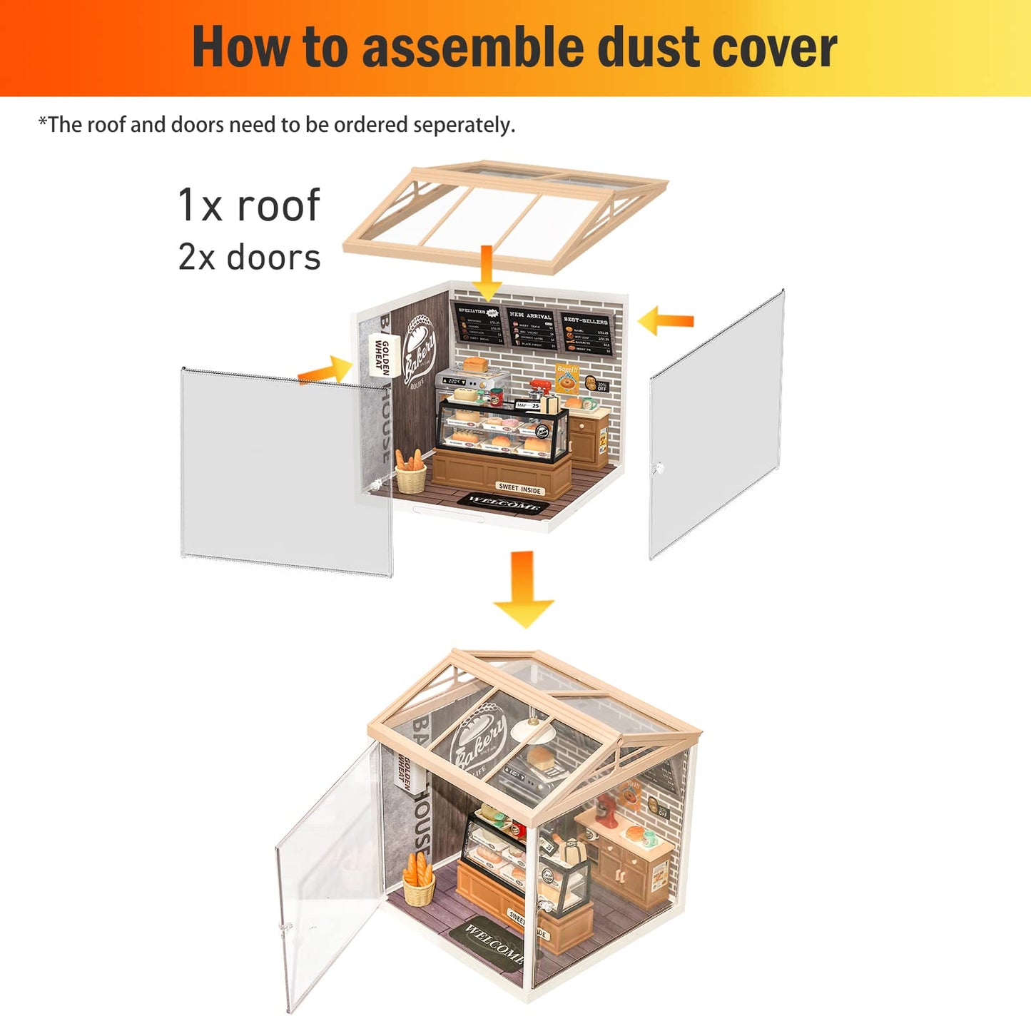 Rolife Dust Cover Roof For Plastic Mini House Building Set P02