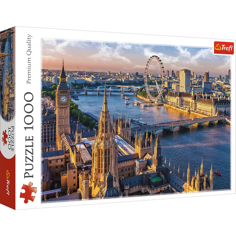 Trefl London 1000 Piece Jigsaw Puzzle Red 27'X19' Print, Diy Puzzle, Creative Fun, Classic Puzzle For Adults And Children From 12 Years Old