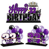 Lingteer Happy 33Rd Birthday Purple Acrylic Table Topper Centerpieces Set - Cheers To 33 Years Old Birthday 33Rd Bday Party Gift Decorations.
