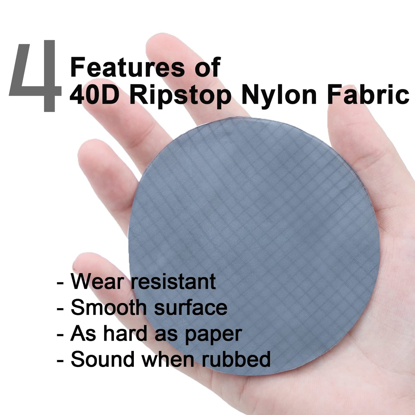 9Km Dwlife Nylon Ripstop Fabric, Black 60X393 Inch, 40D Waterproof, Lightweight, Windproof, Bulk Fabric For Kite, Tent, Flag, Ba