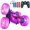 Hamdol Remote Control Car for Kids Stunt RC Cars with Cool Wheel Lights Double-Sided Driving 360-degree Rotation Boys Toys for A