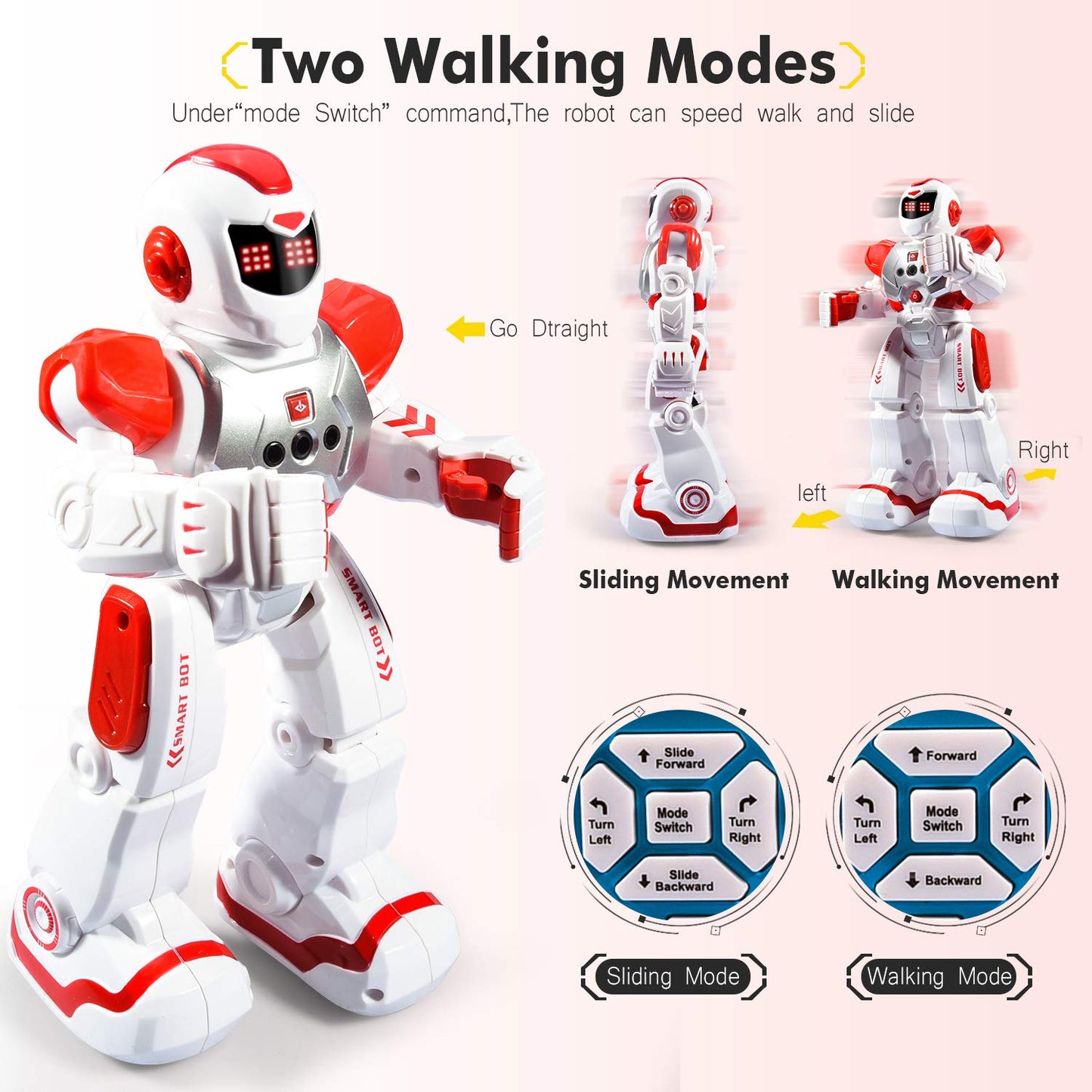 RC Smart Robot Toys for Kids, Intelligent Programmable Robot with Infrared Controller, Gesture Sensing, Singing, Dancing, Christ