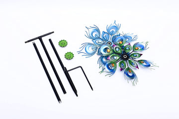 Roaming Light Peacock Wind Spinner, 48Inch Double Wind Sculpture, Wind Sculptures & Spinners Outdoor Metal Stake Yard Spinners,