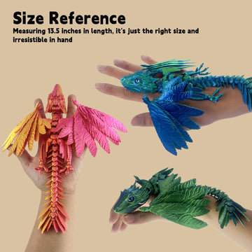 Sgyysg Feathered Wyvern Dragon,3D Printed Dragon, Articulated Dragon With Wings, 3D Printed Toys, Desktop Pet - Perfect For Fant