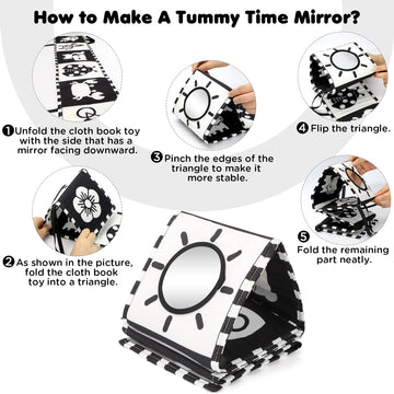 Urmywo Black And White Baby Toys 0-3 Months, High Contrast Newborn Toys 0-3 Months Brain Development, Tummy Time Toys, Soft Baby