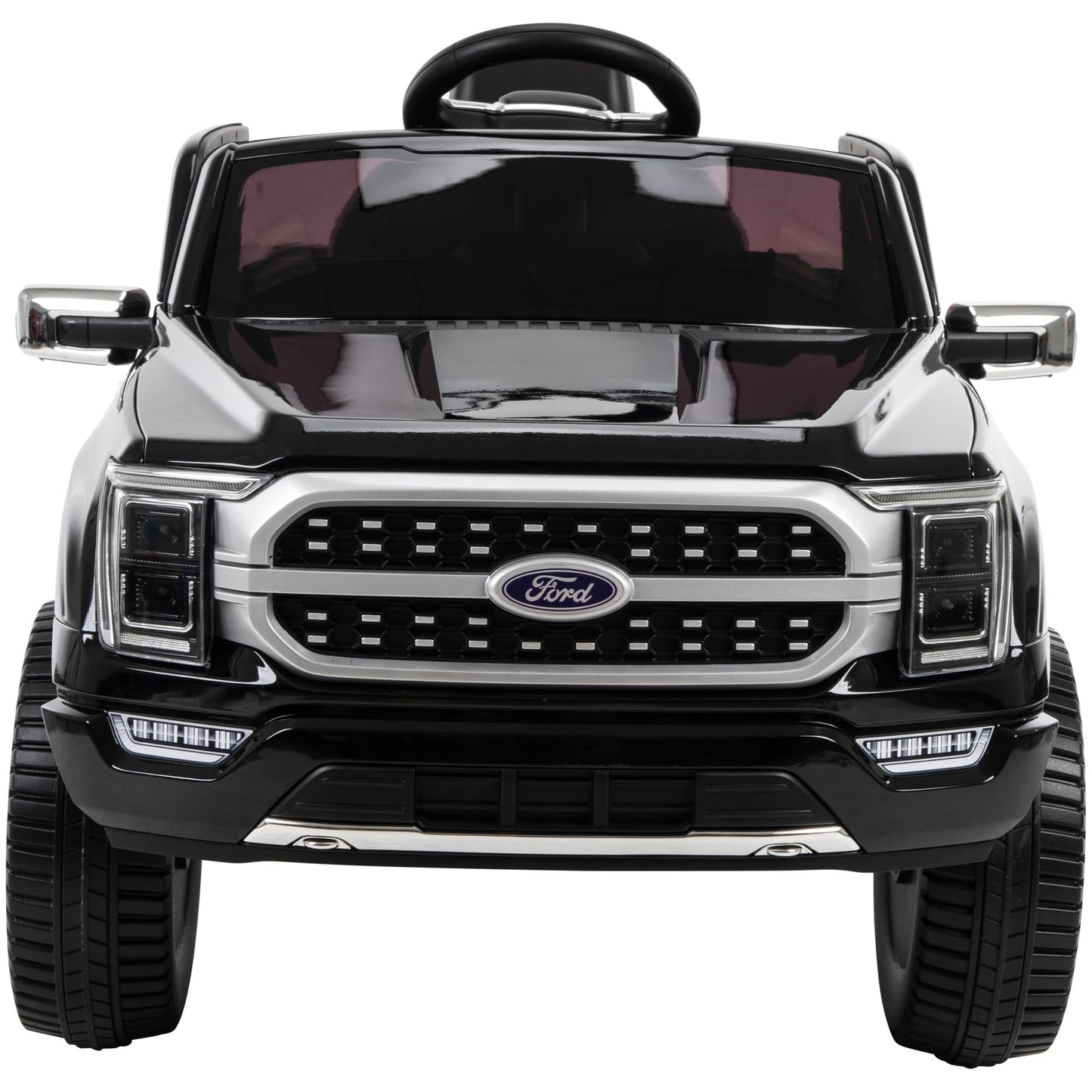 Huffy Ford F150 Platinum Black 6V Kids Ride On Truck, Real Led Headlights And Sounds, Ages 2-7, Max Weight 65Lbs, 2.5Mph Speed, Forward And Reverse, Large Durable Tires, Simple Wall Charging