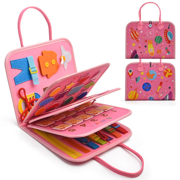 Ssoza Montessori Busy Board - Busy Board For Toddlers 3-5 Years Old - Toddler Learning Activities For Travel, Road Trip - Educat