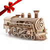 Uguter 3D Wooden Puzzles Train Locomotive Diy Gear Drive Mechanical Model Brain Teaser Games Stunning Gifts For Adults And Teens