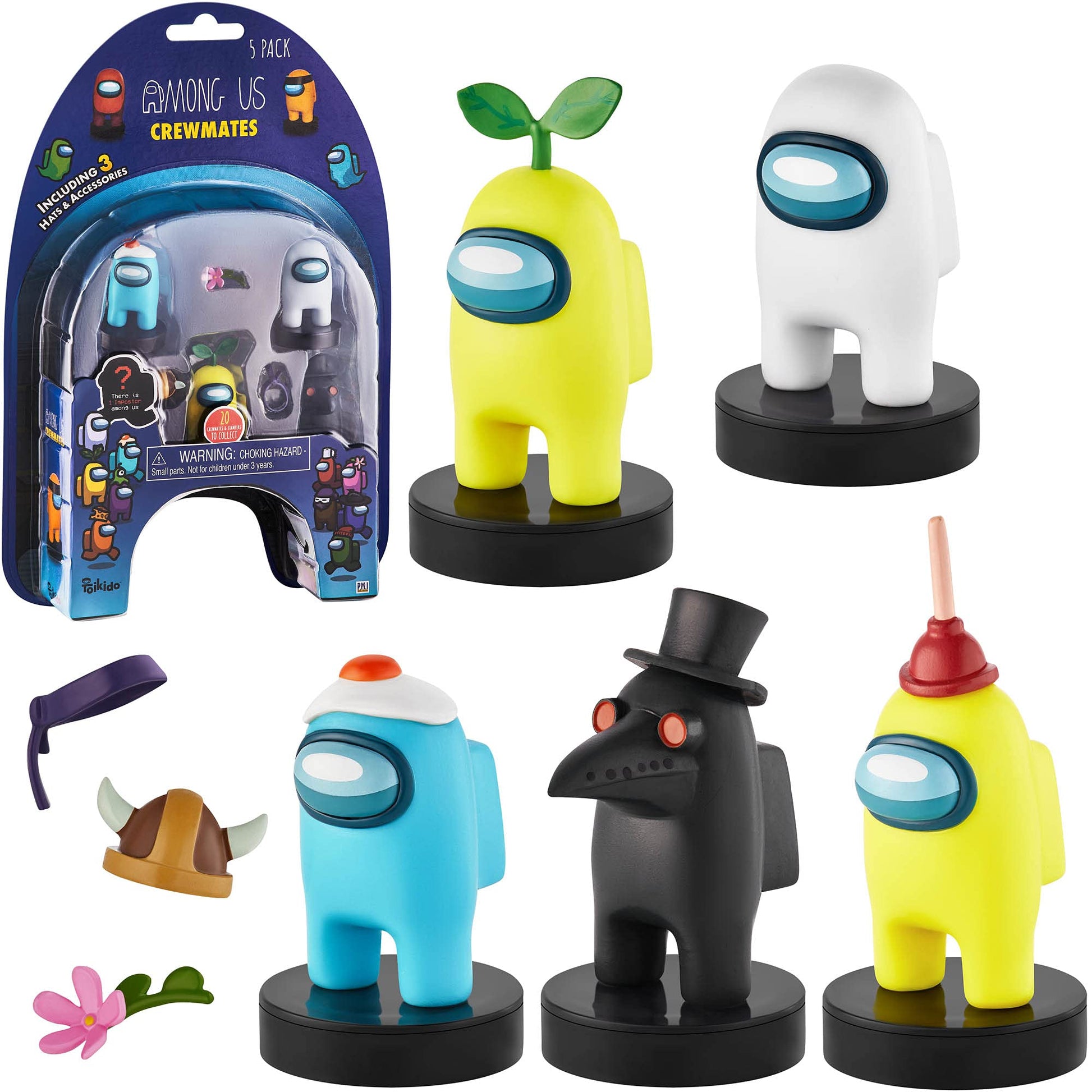 Among Us Stamps for Kids | 5 Among Us Stampers in 1 Pack + 3 Accessories | Among Us Party Favors and Playable Collectibles | Amo