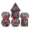 PJOY Metal Dice Set D&D Star Dice Set DND Polyhedral Dice for RPG Role Playing Games Dungeons and Dragons TTRPG Black Red Pink D