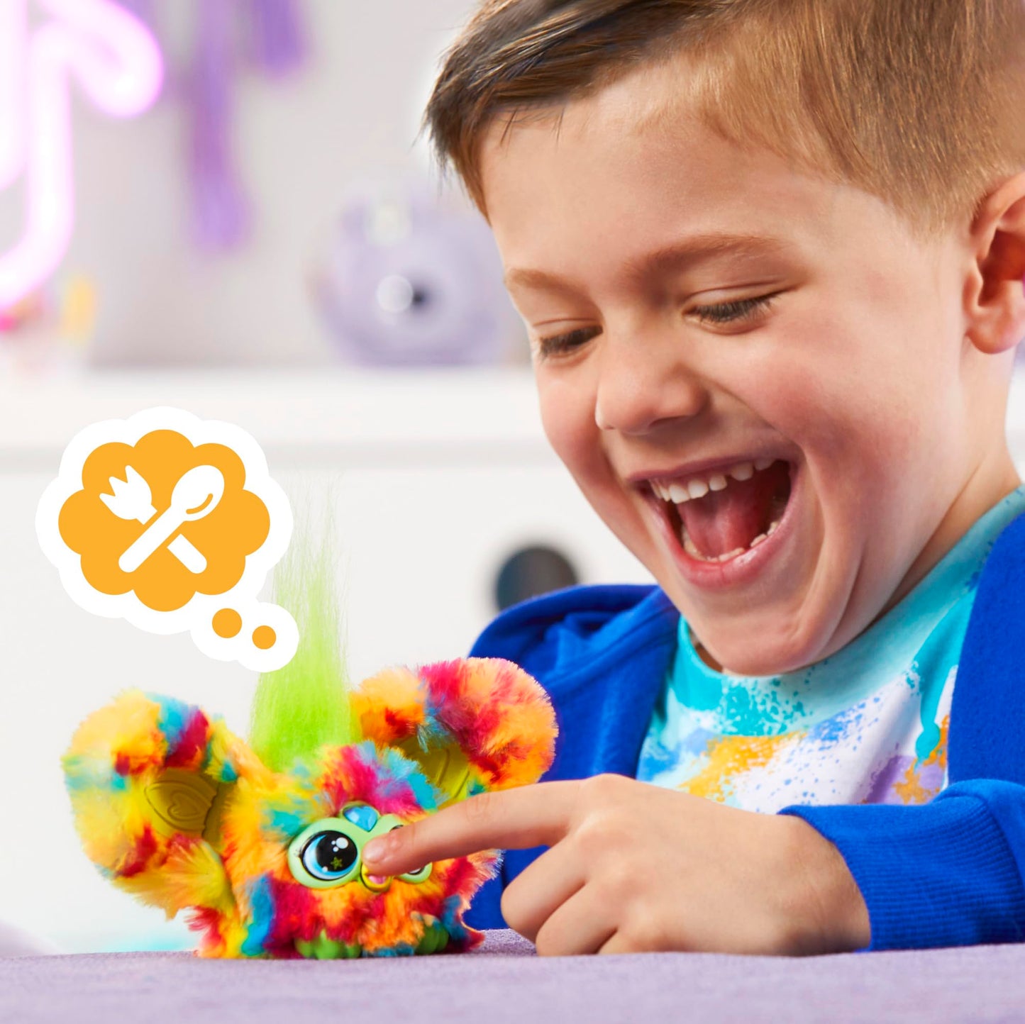 Furby Furblets 2-Pack, Mini Friends Pix-Elle & Ooh-Koo, 45+ Sounds Each, Music & Speaks Only Furbish, Electronic Plush Toys For Girls & Boys, Interactive Pets, Multicolor & Blue/White, 6+