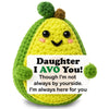 GiftMark Daughter Gifts from Mom Dad Positive Crochet Avocado Emotional Cheer Support Crochet Mini Handmade Funny Birthday Graduation Gift Present Ideas for Daughter Teen