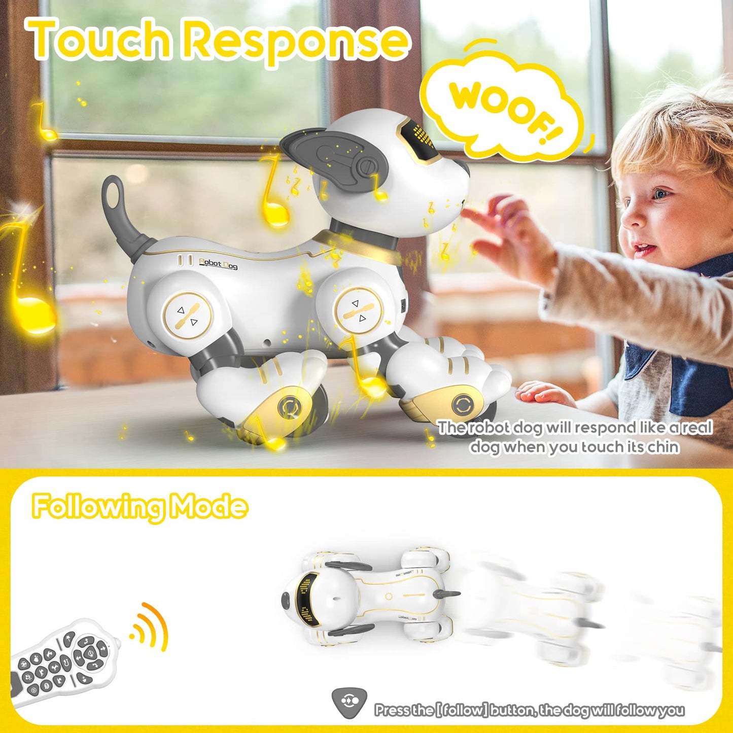 SONOMO Remote Control Robot Dog Toy for Kids, Programmable Robotic Puppy, Smart Interactive Stunt Robot Dog Toy for Kids 3-8 Yea