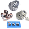 Brain Teaser Puzzle for mature-themeds Puzzles Metal Hole Lock mature-themed Educational Toy Jigsaw IQ Puzzle (Blue)