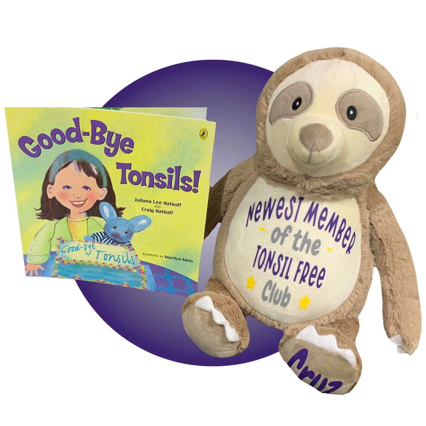 Tonsillectomy Recovery Gift for Kids - Personalized Choice of Stuffed Animal - Included Book About Getting Tonsils Removed - Gif