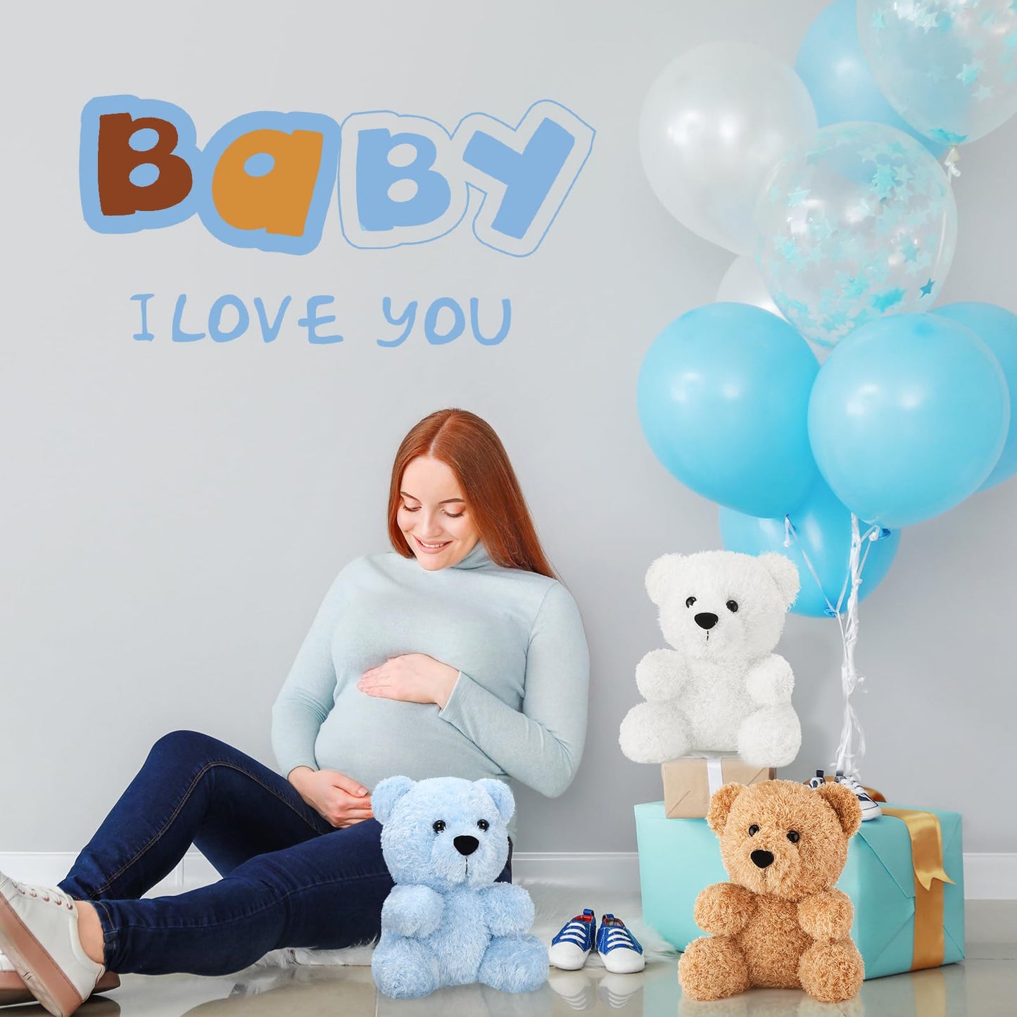 Hydren 4 Pieces Bear Stuffed Animals 7.8 Inch Plush Bear Toys Soft Cute Doll Gift For Valentine'S Day Wedding Baby Shower Favors