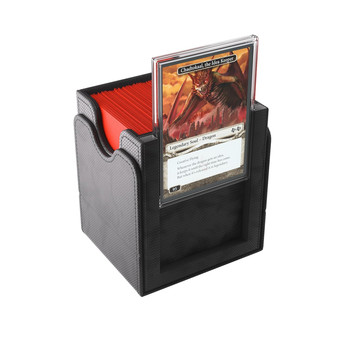 Gamegenic Squire Plus 100+ XL Deck Box - Black, Holds 100 Double-Sleeved Cards, Detachable Slide Case, Armorfyber Surface