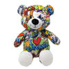 Plushology I Love California Graffiti Teddy Bear Eco Friendly Stuffed Animal; Cuddly Soft Velboa Plush Animal for Kids 3 Years Old to mature-themeds; Child-Safe Embroidered Face Details (10 Tall When Seated)
