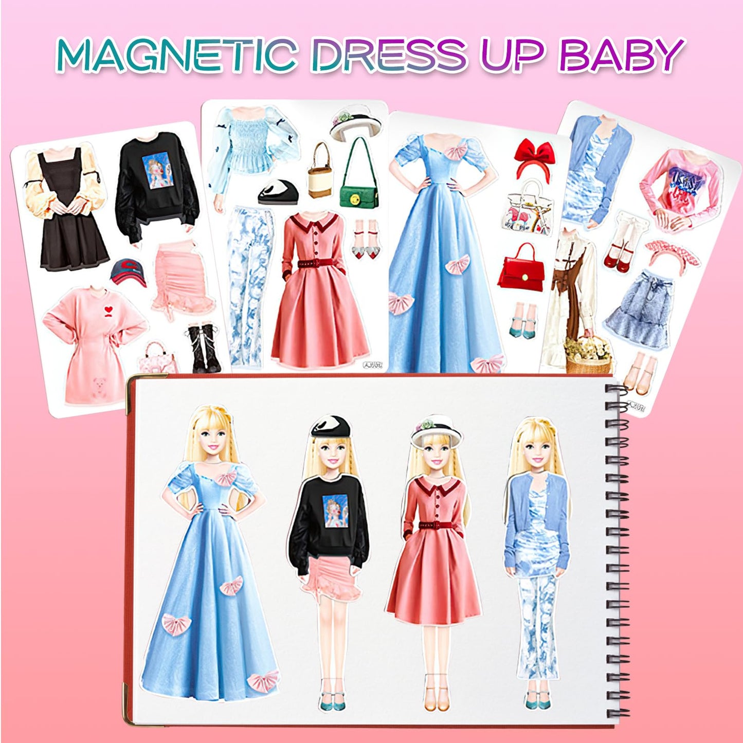 Jhgcvx Magnetic Dress Up Paper Dolls For Girls Ages 4-7,Pretty Princess Game Paper Dolls Dress Up Toys,Creating Imaginative Birt