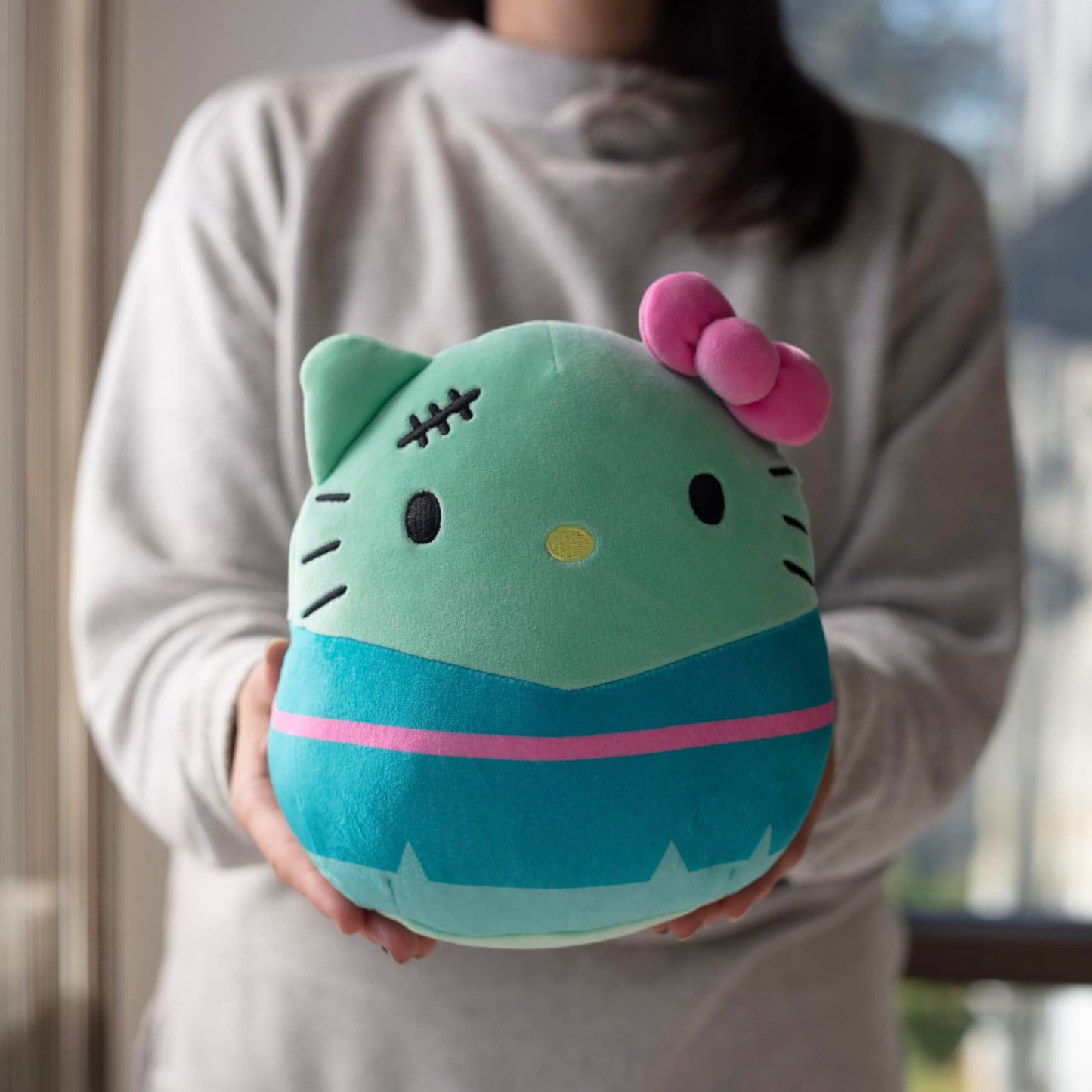 Squishmallows 8" Hello Kitty FrankenKitty Plush - Officially Licensed Halloween Toy - Soft Blue Stuffed Animal for Kids