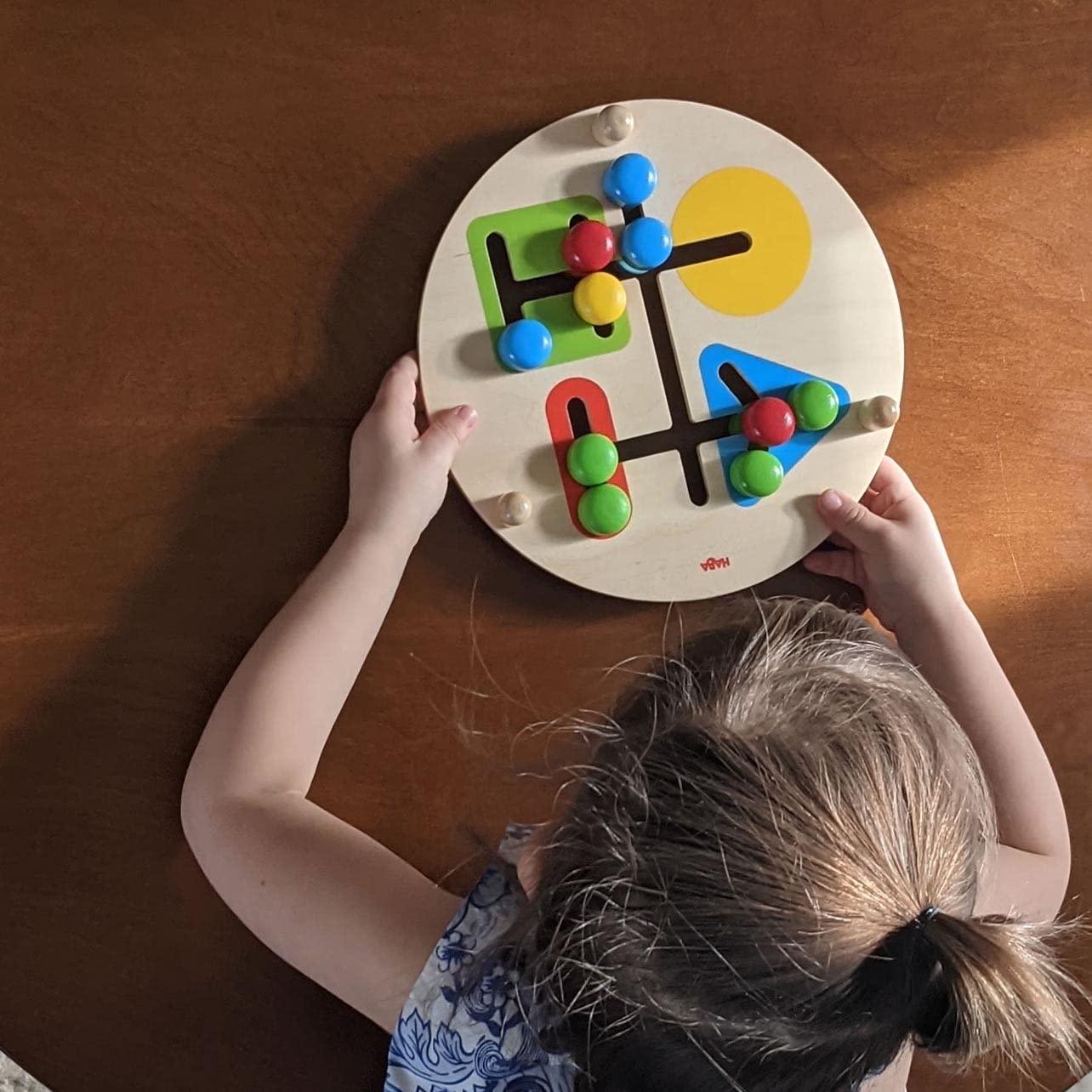 HABA Wooden Motor Skills Board - Farm-Themed Fine Motor Skills Toy, Double-Sided, Birch & Beech, Ages 1-2, Color Recognition Activities